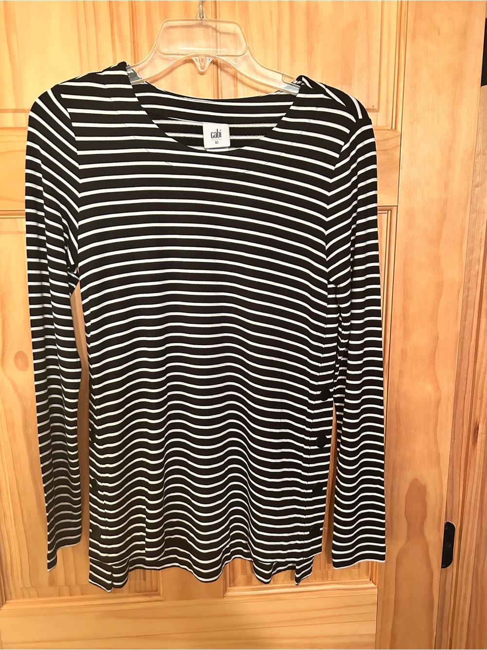 CAbi Black & White Striped Long-Sleeve Tee